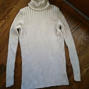 Ruff Hewn Oatmeal Ribbed Turtleneck Sweater